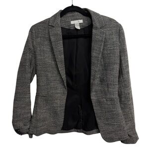 H&M Gray Textured Tailored Blazer Jacket Women’s Size 6 Office Business Workwear